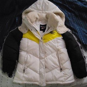 Reebok yellow and white puffer jacket